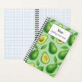 Carnet Cute Avocado pattern | Green Aesthetic Fruit gift (À l'intérieur)