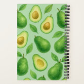 Carnet Cute Avocado pattern | Green Aesthetic Fruit gift (Verso)