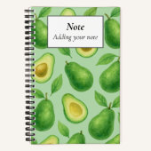 Carnet Cute Avocado pattern | Green Aesthetic Fruit gift (Recto)