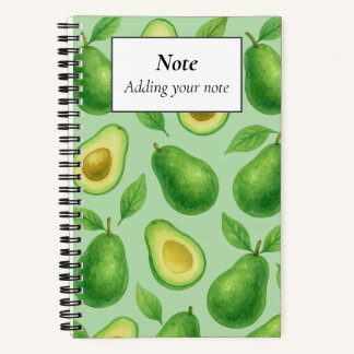 Carnet Cute Avocado pattern | Green Aesthetic Fruit gift