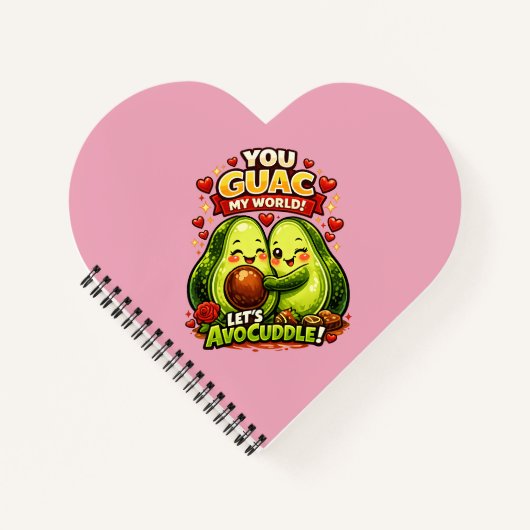 Carnet Cute Avocado Valentine’s Love Design, kawaii Love (Devant)