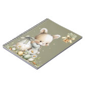 Carnet Cute baby bunny in pajamas with an Easter egg (Côté gauche)