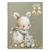 Carnet Cute baby bunny in pajamas with an Easter egg (Devant)