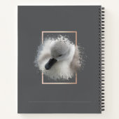 Carnet Cute Baby Mute Swan Gris Abstrait (Dos)