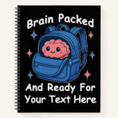 Carnet Cute Back-to-School Customizable “Brain Ready" (Devant)