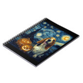 Carnet Cute Basset Hound Dog Halloween Jack O Lantern Pum (Côté gauche)