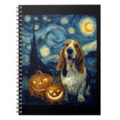 Carnet Cute Basset Hound Dog Halloween Jack O Lantern Pum (Devant)