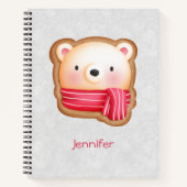 Carnet Cute Bear Face Red Scarf et Rosy Cheeks Christmas (Devant)