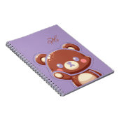 Carnet Cute Bear Spiral Notebook–Purple Teddy Bear Design (Côté Droit)