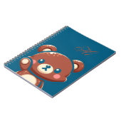 Carnet Cute Bear Spiral Notebook – Teal Blue Teddy Bear (Côté gauche)