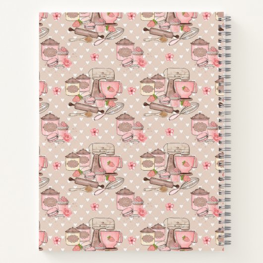 Carnet Cute Beige Retro Cook Book Personalized (Dos)