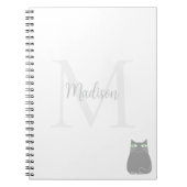 Carnet Cute Black Cat Custom Name Initial  (Devant)
