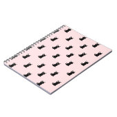 Carnet Cute Black Cat Pattern on Pastel Pink (Côté gauche)