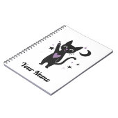 Carnet Cute Black Cat Personalized Notebook (Côté gauche)