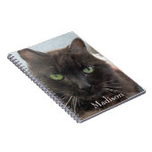 Carnet Cute Black Cat Photo Nom personnalisé (Côté Droit)