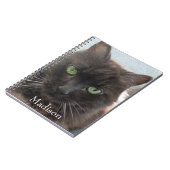 Carnet Cute Black Cat Photo Nom personnalisé (Côté gauche)