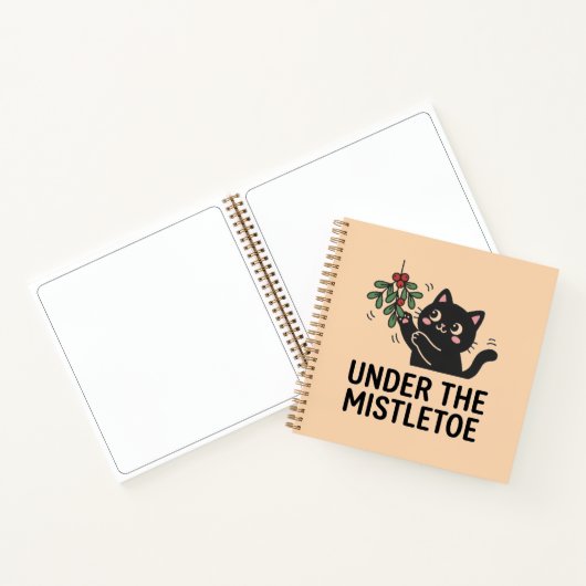 Carnet Cute Black Cat Under Mistletoe Christmas Planner (Intérieur)
