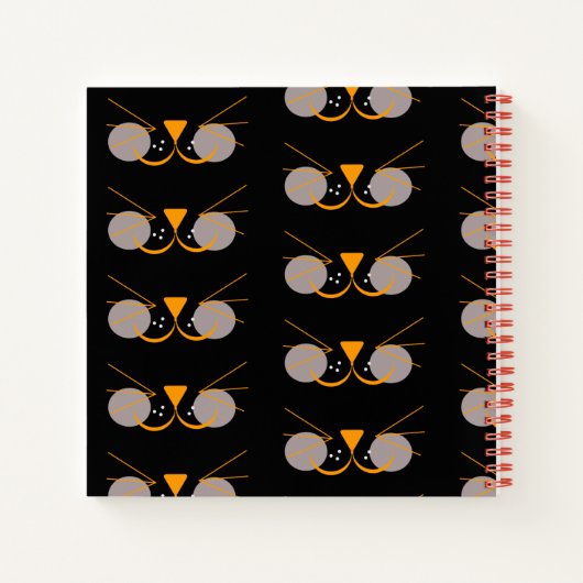 Carnet Cute Black Chat Face Drôle (Dos)