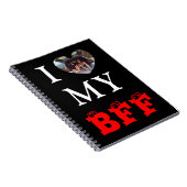 Carnet Cute Black Red Heart Photo BFF (Côté Droit)