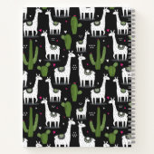 Carnet Cute Black White Llama Cactus Sketchbook pour enfa (Dos)