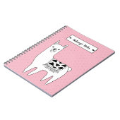 Carnet Cute Black & White Llama Sketch & Dots (Côté gauche)