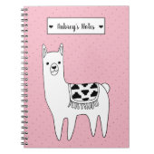 Carnet Cute Black & White Llama Sketch & Dots (Devant)