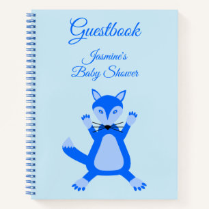 Carnet Cute Blue Baby Boy Fox Baby shower personnalisé