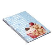 Carnet Cute Blue Gingham Teddy Bear & Ribbon (Côté Droit)