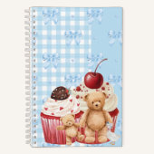Carnet Cute Blue Gingham Teddy Bear & Ribbon (Recto)