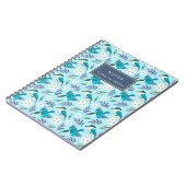 Carnet Cute Blue Kingfisher Birds Floral Nom du motif (Côté gauche)
