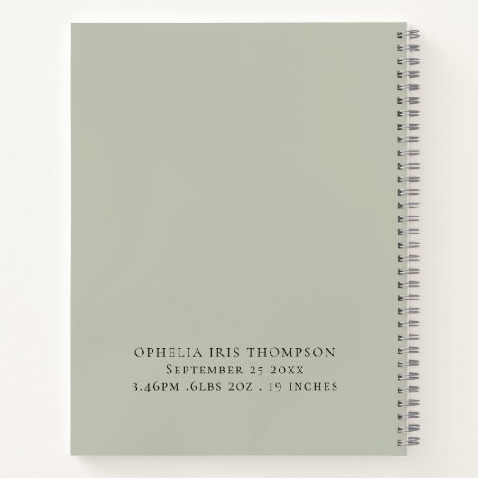 Carnet Cute Boho Chic Nom Ours Bébé Jalons (Dos)