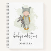 Carnet Cute Boho Chic Nom Ours Bébé Jalons (Devant)