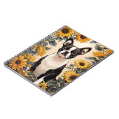 Carnet Cute Boston Terrier Yellow Sunflowers (Côté gauche)
