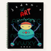 Carnet Cute Boys Custom Robot Coloring Sketchbook (Devant)