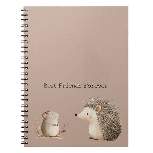 Carnet Cute Brown Cream Hedgehog Mouse Appreciation (Devant)