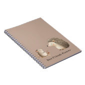 Carnet Cute Brown Cream Hérisson Souris Meilleurs amis (Côté Droit)