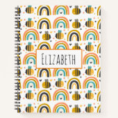 Carnet Cute Bumble Bee et Rainbows Motif (Devant)