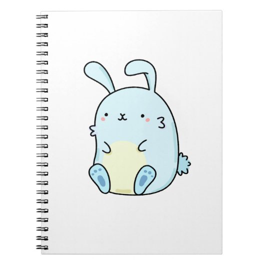Carnet Cute Bunny Bleu Kawaii (Devant)