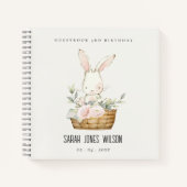 Carnet Cute Bunny Floral Panier Anniversaire de enfant Li (Devant)