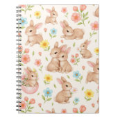 Carnet Cute Bunny Floral Spring Pattern (Devant)