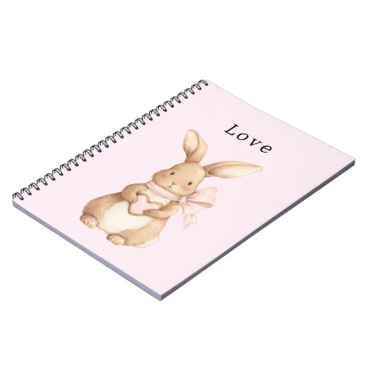 Carnet Cute Bunny Heart Bow Love (Côté gauche)