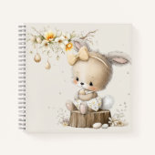 Carnet cute bunny with Easter eggs in a flower meadow (Devant)
