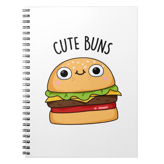 Carnet Cute Buns Jeu de mots drôle de burger  (Devant)