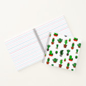 Carnet Cute Cactus illustrations Pattern White (Intérieur)