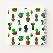 Carnet Cute Cactus illustrations Pattern White (Dos)