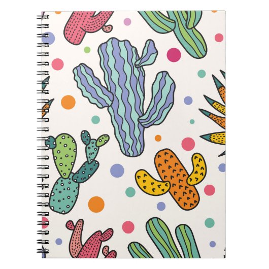 Carnet Cute Cactus Vintage Motif sans couture (Devant)