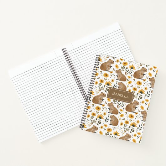 Carnet Cute Capybara Floral Spiral Notebook (Intérieur)