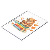 Carnet Cute Capybara Reading Books Watercolor (Côté gauche)
