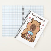Carnet Cute Capybara Siroter Du Boba Tea (À l'intérieur)