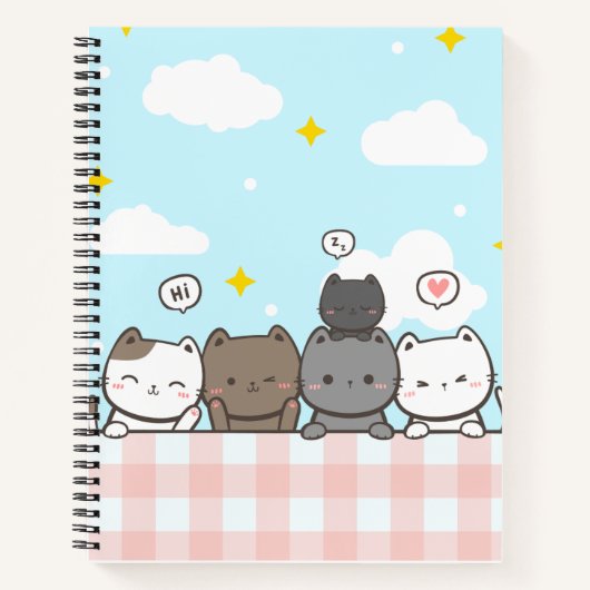 Carnet Cute Cartoon Cat Notebook  (Devant)